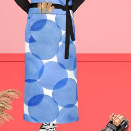 ArtzFolio Black & Blue Printed Cotton Waist Apron-image-56
