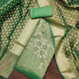 DIVASTRI Embellished Silk Blend Unstitched Dress Material-image-99