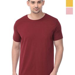 COLOR CAPITAL Unisex Pack Of 3 Solid Round Neck Cotton T-shirts-image-66
