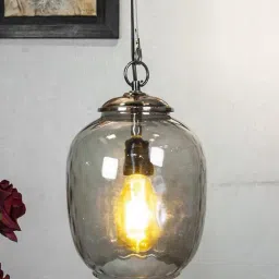 Kapoor E Illuminations Doriane Dark Transparent Glass Hanging Light - Set of 1-image-45