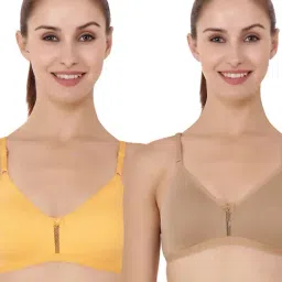 Floret Multicolor Non Wired Non Padded T-Shirt Bra (Pack Of 2)-image-72