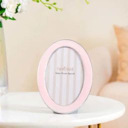 Nestasia Glossy Finish Light Pink Oval Photo Frame 7 Inches x 5 Inches-picture-1