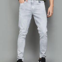 Bossini Light Grey Cotton Regular Fit Jeans-15