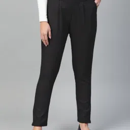 YASH GALLERY Black Mid Rise Pants-image-87