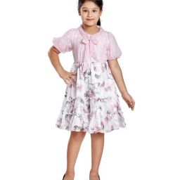 Peppermint Kids Pink Floral Print Dress-picture-48