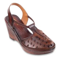 Metro Women's Rust Ankle Strap Wedges-image-6