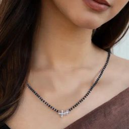 Ornate Jewels 925 Silver American Diamond Floral Adjustable Mangalsutra-image-66