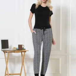 Van Heusen Grey Cotton Printed Joggers-image-64