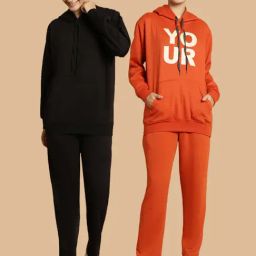 Vimal Jonney Black & Rust Printed Tracksuit - Pack Of 2-image-98