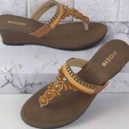 Mochi Women's Tan Thong Wedges-image-52