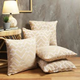 Romee Beige Cotton Printed Cushion Covers-image-60