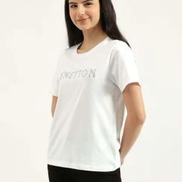 United Colors of Benetton White Embellished T-Shirt-image-41