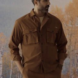 Andamen Brown Relaxed Fit Shirt-image-21