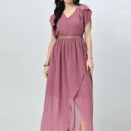 BAESD Women A-Line Layered Maxi Dress Comes with a belt-image-38