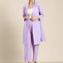Qurvii Purple Long Shrug With Pants-image-66