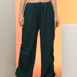 Globus Green Relaxed Fit High Rise Cargo Pants-image-68
