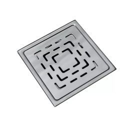Goeka Floor Drain Sapphire Square Shape 15x1 cm Silver Chrome Finish Stainless Steel for Toilet, Bathroom-image-99