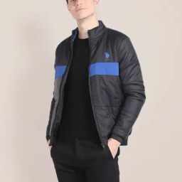 U.S. Polo Assn. Black Regular Fit Colour Block Jacket-image-76