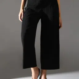 showoffff Showoff Black Cotton Lycra Straight FitTrouser-picture-22