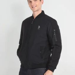 U.S. Polo Assn. Denim Co. Black Regular Fit Printed Bomber Jacket-picture-25