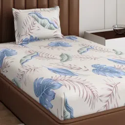 Monte Carlo Pixel Multicolor Polyester Printed 120 GSM Single Bedsheet with 1 x Pillow Cover-picture-41