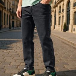 Bewakoof Grey Blended Straight Fit Solid Stretchable Jeans-image-114