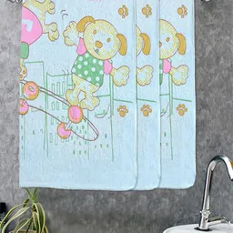 FABINALIV Blue & Green 3 Printed Cotton 420 GSM Bath Towel-image-55