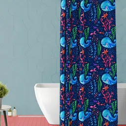 ArtzFolio Blue and Red Printed Waterproof Shower Curtain-image-19