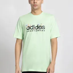 adidas Light Green Regular Fit Graphic Print Sports T-Shirt-image-29