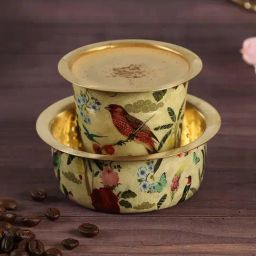 India Circus By Krshna Mehta Multi Brass Printed Coffee Tea Cup Tumbler-44