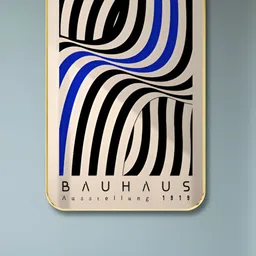Aura Blue & Black Bauhaus Wooden Wall Art-image-68