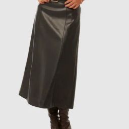 Forever New Black Solid Skirt with Belt-image-61