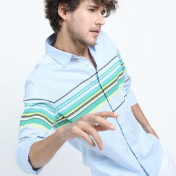 Highlander Men Slim Fit Horizontal Striped Shirts-image-72