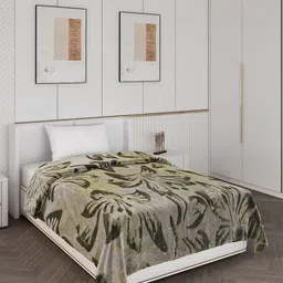 Monte Carlo Green & Black Mild Winter 600 GSM Single Bed Blanket-image-17