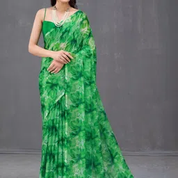 Garden Vareli Floral Printed Pure Chiffon Saree-picture-27