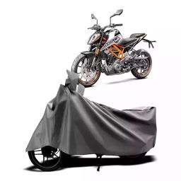 Auto Pearl Two Wheeler Cover with Bag for KTM 250 Duke BS6, Silver-image-46