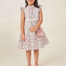 One Friday Girls Heart Printed Lace Detailing Fit & Flare Dress-picture-25