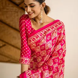 KALINI Ethnic Motifs Block Print Saree image 3
