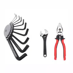 Hillgrove HGCM578M1 Hex Allen Key with 8  inch Adjustable Wrench And Combinational Plier Allen Key Set-1