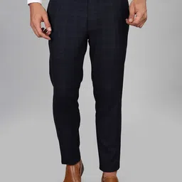 Mast & Harbour Men Checked Mid-Rise Slim Fit Chinos-picture-38