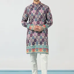 Prakatha Men Floral Printed Kurta with Pyjama-picture-4