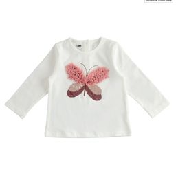 iDO Italy Cotton Knit Full Sleeves Top Butterfly Applique - Cream-picture-46