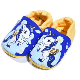 Kidofash Unicorn & Cloud Printed Booties - Blue & Yellow-image-61