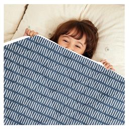 Divine Casa Cotton Reversible Baby Blanket Comforter For Kids / Toddler - Blue & White-28