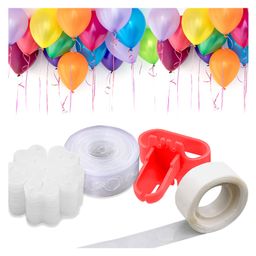 Wobbox Balloon Decorations 100 Sticky Dots, 1 (5M) Garland Tape, 8 Flower Clip, 1 Balloon Knot For Party Decorations, Balloon Decoration For Birthday, Party Decorations Items-image-77