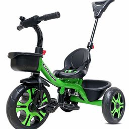 Kidsmate Junior Plug N Play Kids/Baby Tricycle with Parental Control, Storage Basket, Cushion Seat and Seat Belt - Green-image-47