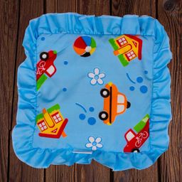 Mittenbooty baby mustard seed or Rai Pillow Square -House print Blue-image-33