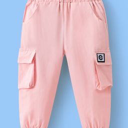 Mark & Mia Full Length Cotton Trouser With Cargo Pockets & Applique - Pink-image-98