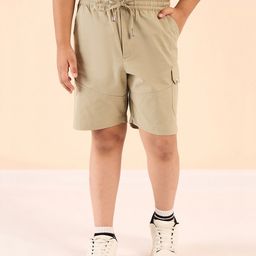 Stylo Bug Cotton Solid Shorts - Khaki-image-72