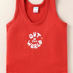 Tango Single Jersey Knit Sleeveless Sando Vest With Text Print - Red-image-82